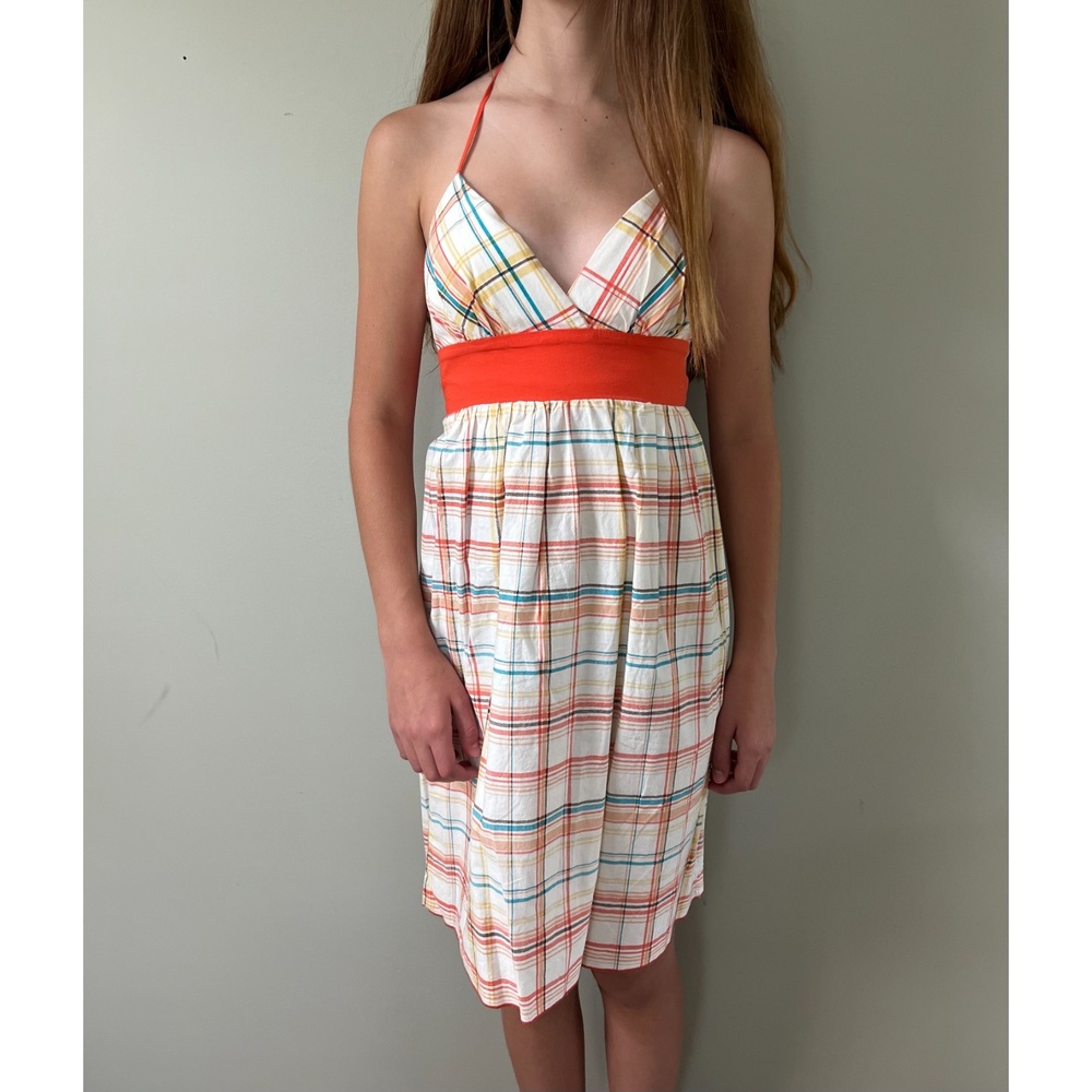 Womens Y2K Vintage Plaid Summer Halter Style Sundress Dress | My Michelle | 7/8 - Picture 4 of 8